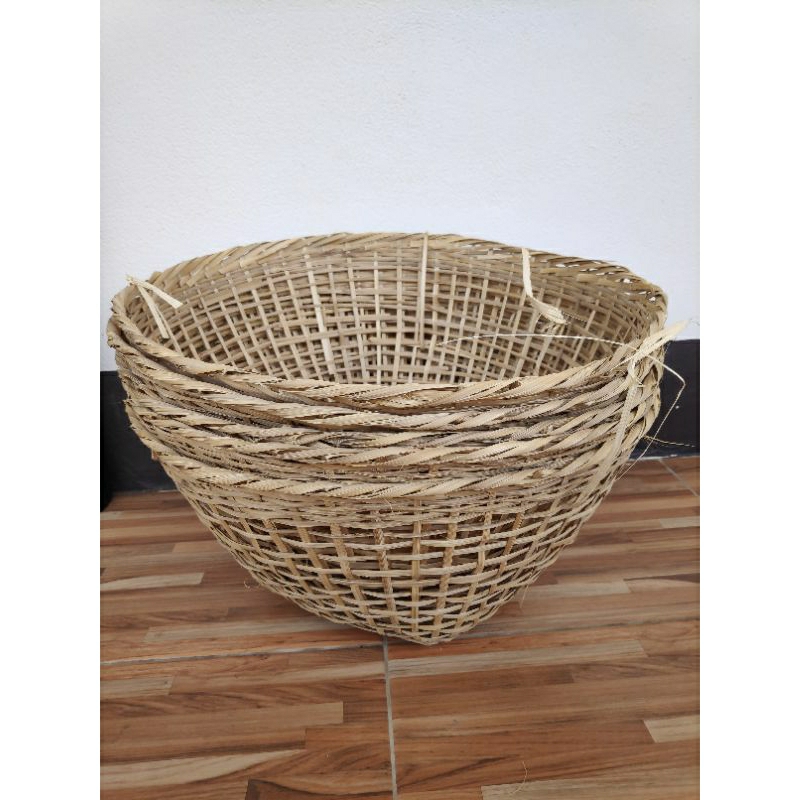 ตระกร้าไม้ไผ่,เข่งไม้ไผ่, รังไก่ไข่ ขนาด 43-45 cm. วัสดุทำจากไม้ไผ่ [จำนวน 1 ใบ]