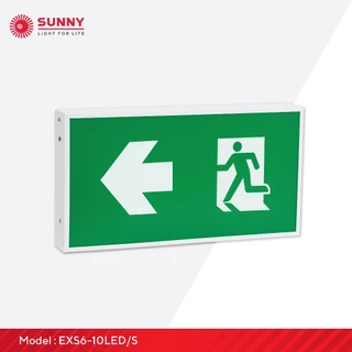 SUNNY Exit Sign Light ป้ายไฟทางออกฉุกเฉิน รุ่น EXS6-10LED/S 1 หน้า (ติดลอย,ติดผนัง) LED 10W สำรองไฟนาน 3 ชม. ECO Mode
