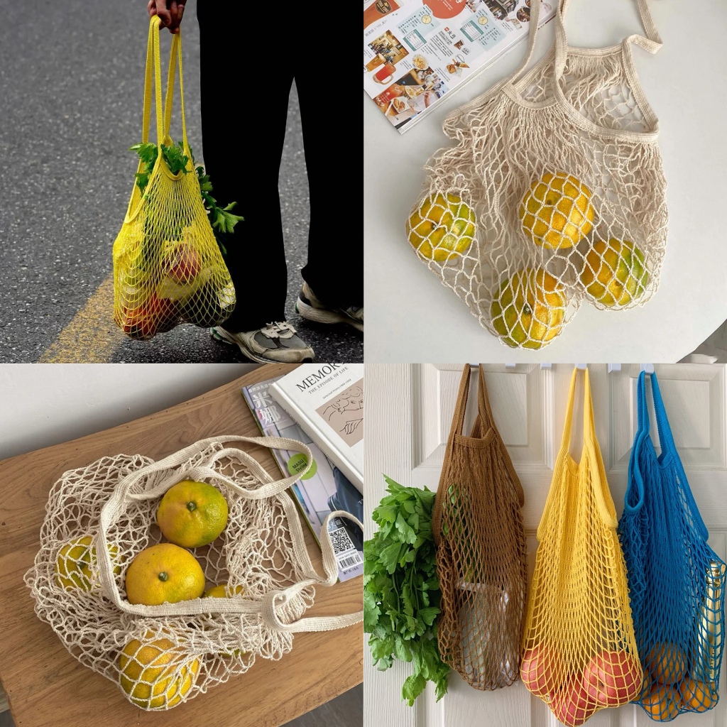 กระเป๋าทอไปทะเล กระเป๋าช้อปปิ้ง สีพื้น มีให้เลือกหลากหลายสี ส่งไวจากไทย