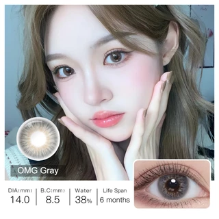 Magister & Realcon OMG คอนแทคเลนส์สายตาสั้น สีน้ำตาลเทา คอนแทคเลนส์ 6 เดือน เลนส์มินิน่ารัก mini olivia 14.0mm