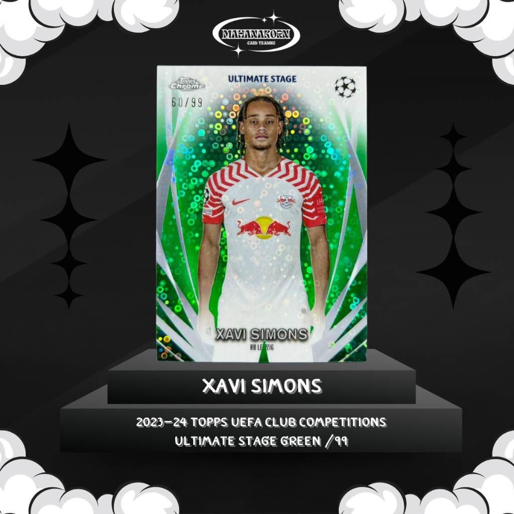 Xavi Simons 2023-24 Topps UEFA Club Competitions Ultimate Stage Green /99