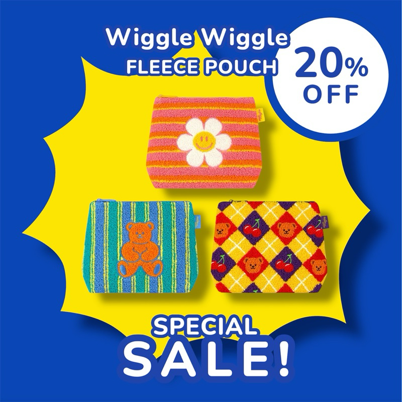 ✅ ขายดี Wiggle Wiggle Fleece Pouch กระเป๋าขนแกะ ลายน่ารัก จุของได้เยอะ