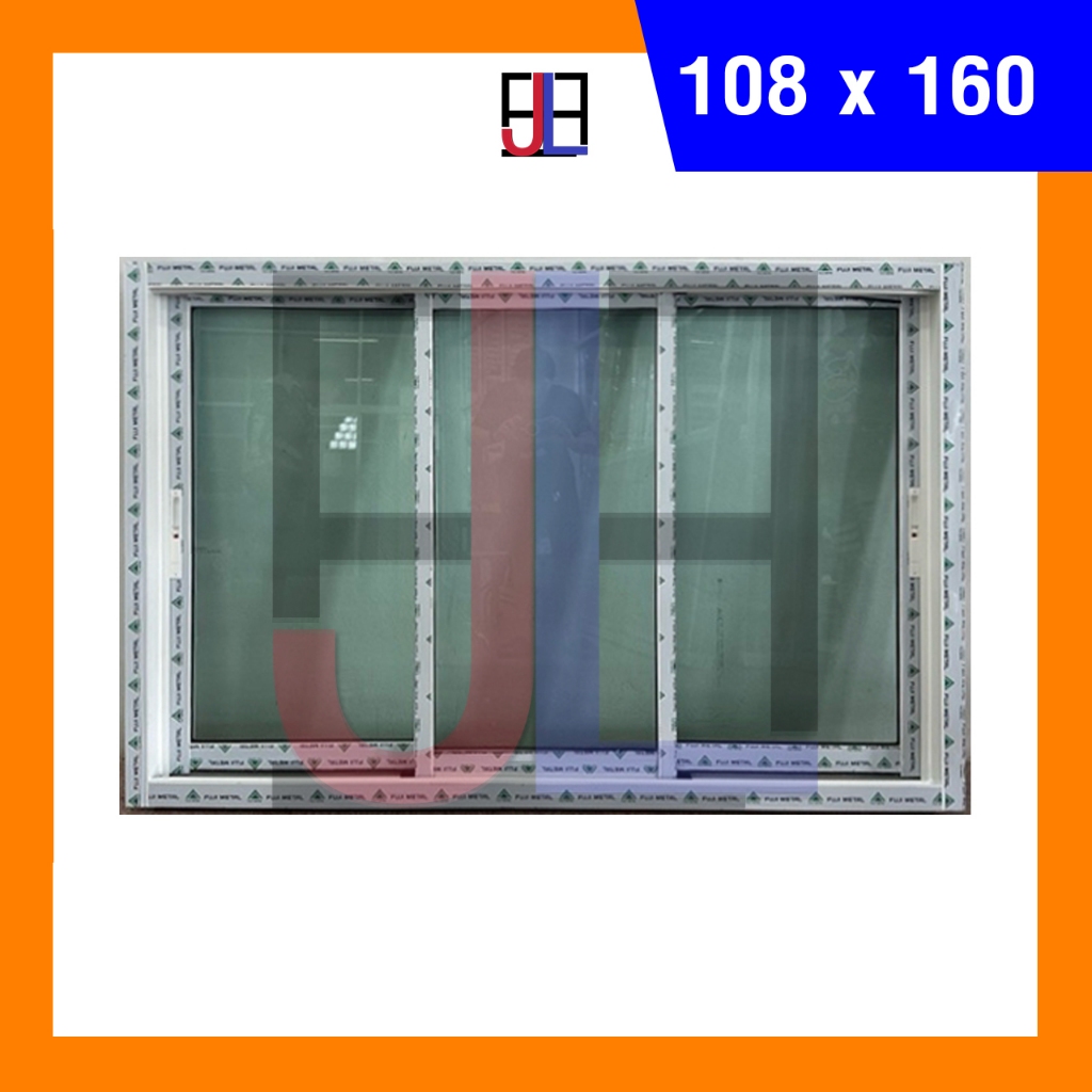 หน้าต่างอลูมิเนียม บานเลื่อน 3ช่อง 108 x 160