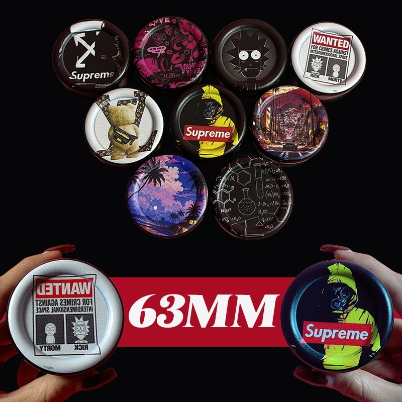 ที่บดสมุนไพรขนาดพกพา ไซส์ 63mm 3ชั้น Grinder รูปแบบ เลือกสีได้ วงกลม ริกและมอร์ตี้ วัสดุพลาสติก