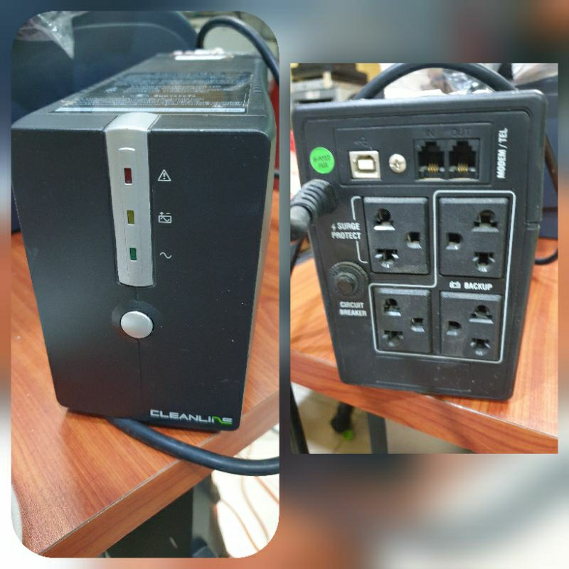 UPS เครื่องสำรองไฟมือสองไม่มีแบต CLEANLINE รุ่น L-850A *850VA/325W