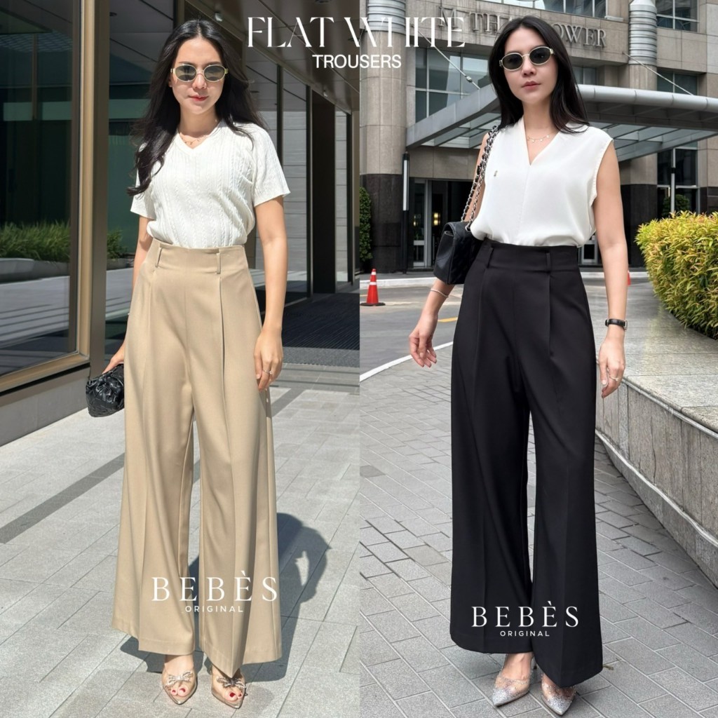 Bebès I Flat White Trousers