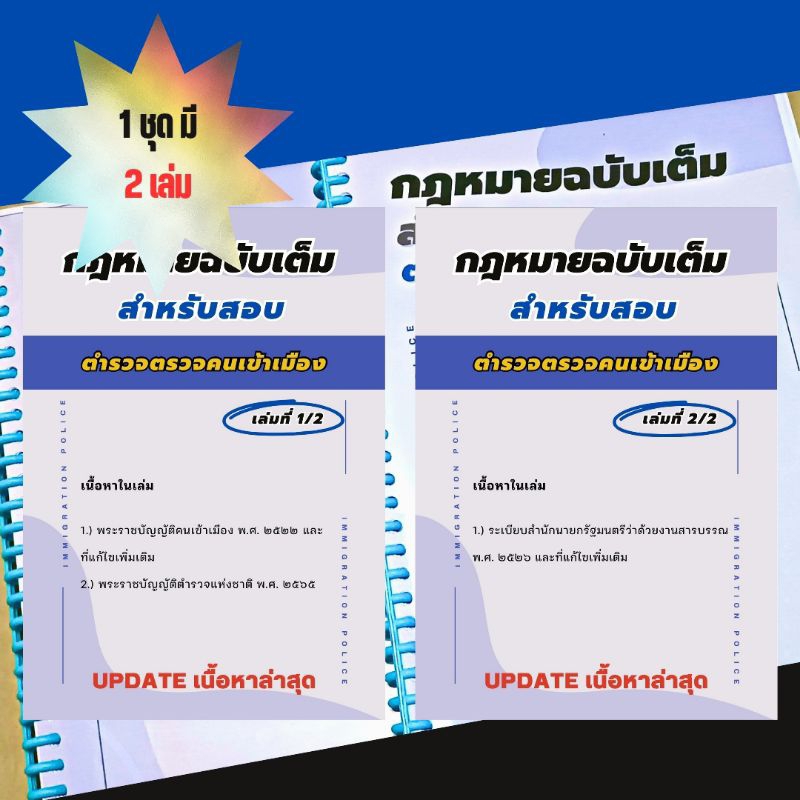 รวมกฎหมายฉบับเต็ม 3 ฉบับ สำหรับเตรียมสอบ ตำรวจตรวจคนเข้าเมือง อัปเดตเนื้อหาล่าสุด