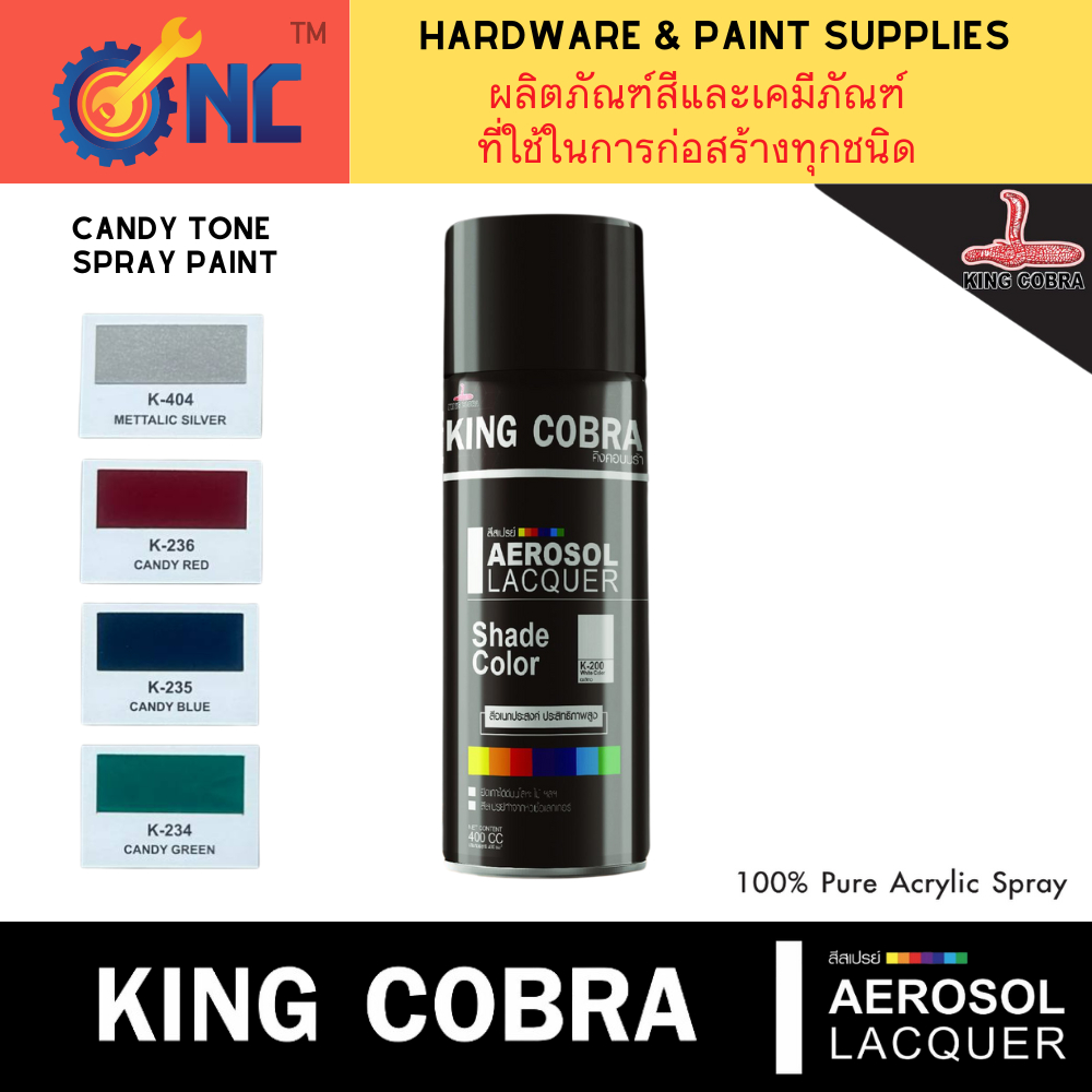 NC Hardware x King Cobra Premium Candy Tone สีสเปรย์แคนดี้โทน คิงคอบบร้า 400cc