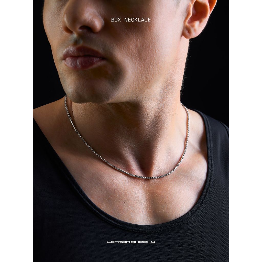 HERMAN SUPPLY - BOX Necklace สร้อยคอ สแตนเลส แนวมินิมอล 2.5MM