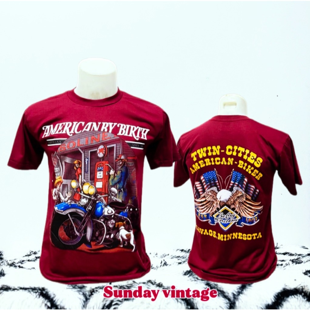 เสื้อ 3D วินเทจผผ้าบาง 50/50 สีแดง มีไซส์ SS - XL ใส่ได้ทั้ง ชาย และ หญิง