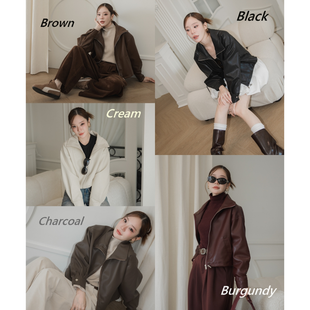 Molly leather jacket แจกเกตหนังสุดเท่ห์ ทรงสวยมาก เป็นหนังงานคุณภาพ
