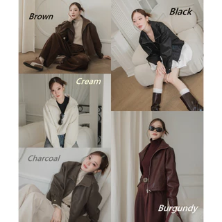 Molly leather jacket แจกเกตหนังสุดเท่ห์ ทรงสวยมาก เป็นหนังงานคุณภาพ