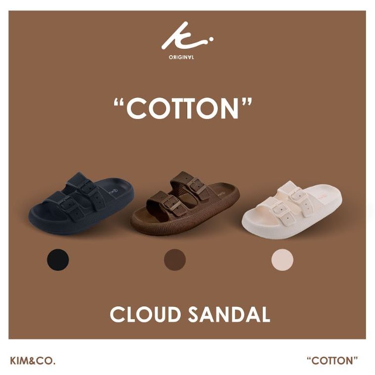 KIM&CO. ORIGINAL - COTTON CLOUD SANDAL(KS001M) รองเท้าแตะแฟชั่นผู้ชาย รองเท้าแตะเกาหลี มินิมอล พื้นนุ่มสบาย ไม่เมื่อย