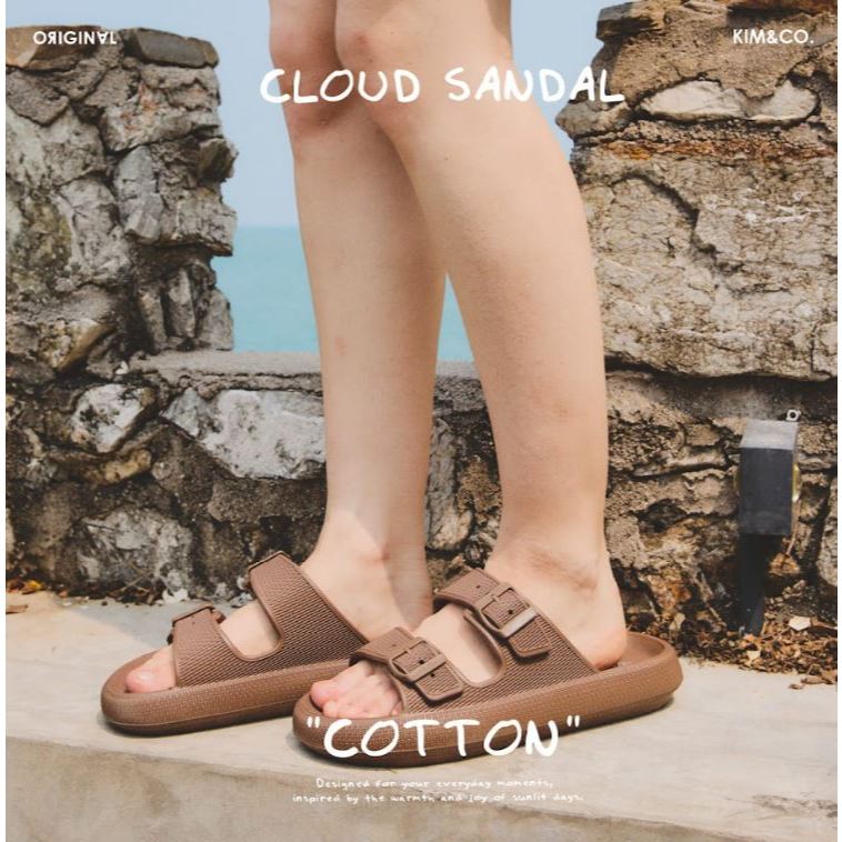 KIM&CO. ORIGINAL - COTTON CLOUD SANDAL(KS001M) รองเท้าแตะแฟชั่นผู้ชาย รองเท้าแตะเกาหลี มินิมอล พื้นนุ่มสบาย ไม่เมื่อย
