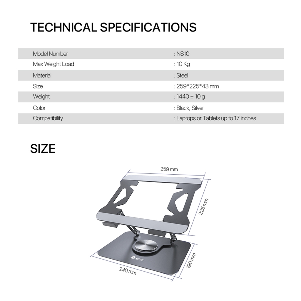 FANTECH แท่นวางโน๊ตบุ๊คหมุนได้ 360° Notebook Stand รูปที่ 7