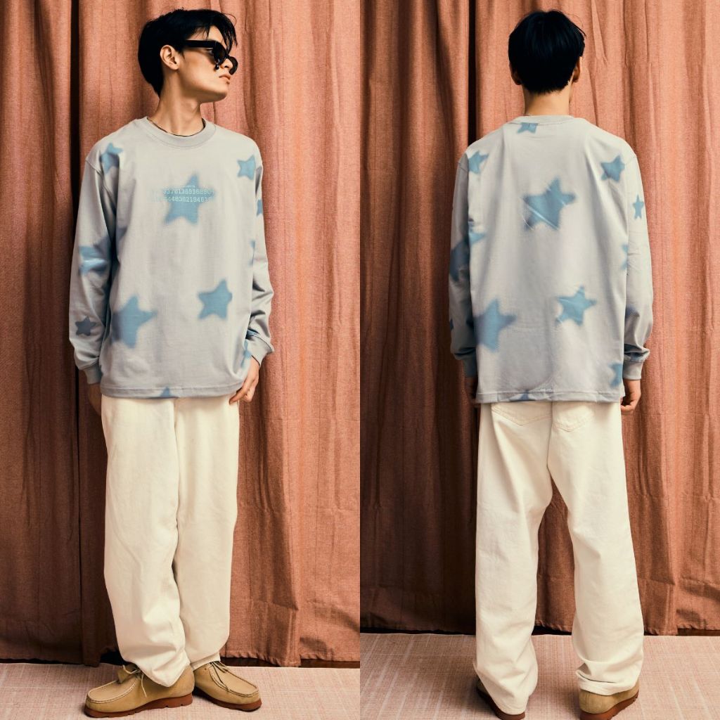INTERFVCE HEADING LIGHT LONG SLEEVE เสื้อแขนยาว สีฟ้า