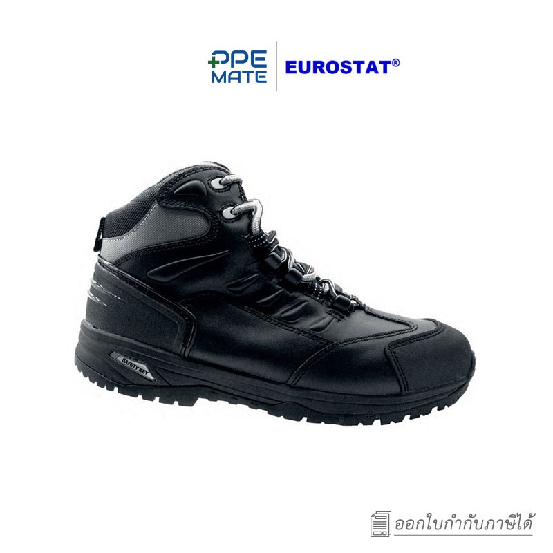 EUROSTAT HS-138C-BLACK-1G-EVA/RUBBER-S3 SRC-SK รองเท้าเซฟตี้หุ้มข้อ