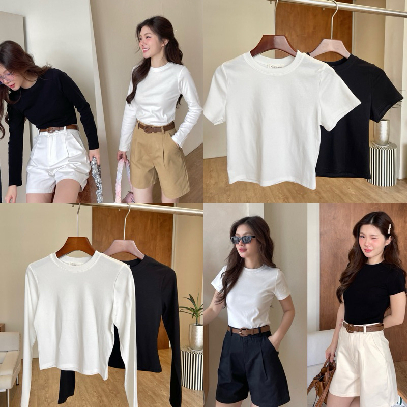 Mini Cotton Crop แขนยาว/แขนสั้น (สาวSizeS-M)