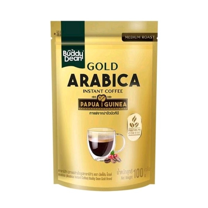 Buddy Dean บัดดี้ดีน โกลด์ อาราบิก้า ปาปัวนิวกินี ปริมาณ100กรัม กาแฟสำเร็จรูป