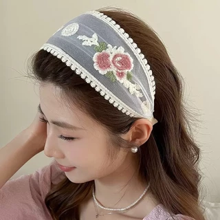 Cicishop(278)Flowers Headband 🌸 คาดผมถักลายดอกไม้ ใส่แมตช์ลุคหวานๆ