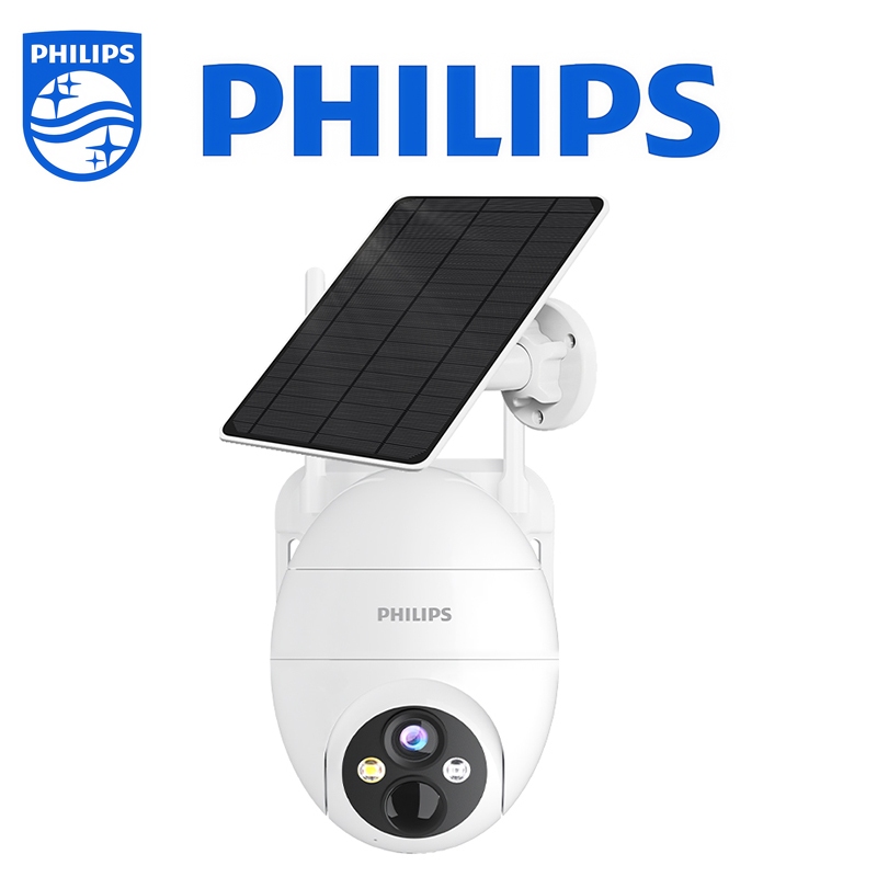 PHILIPS Solar CCTV 5MP Wifi กล้องวงจรปิด พลังงานแสงอาทิตย์ กล้องวงจรปิดกันน้ำ รับประกันหนึ่งปี