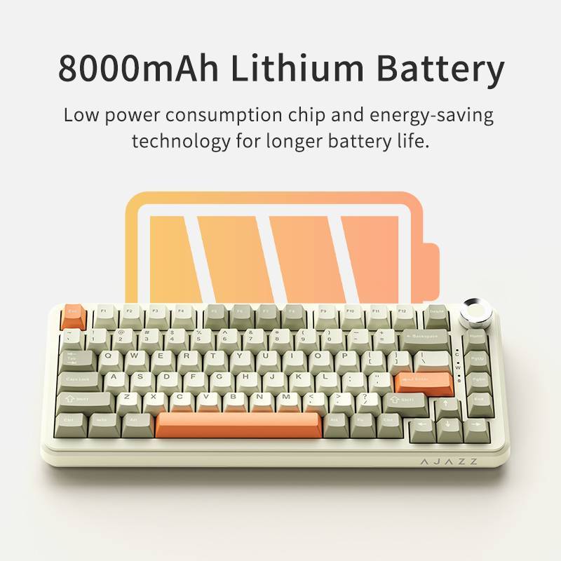 Ajazz AK820Max Plus Retro คีย์บอร์ดไร้สาย Gasket mount Mechanical keyboard