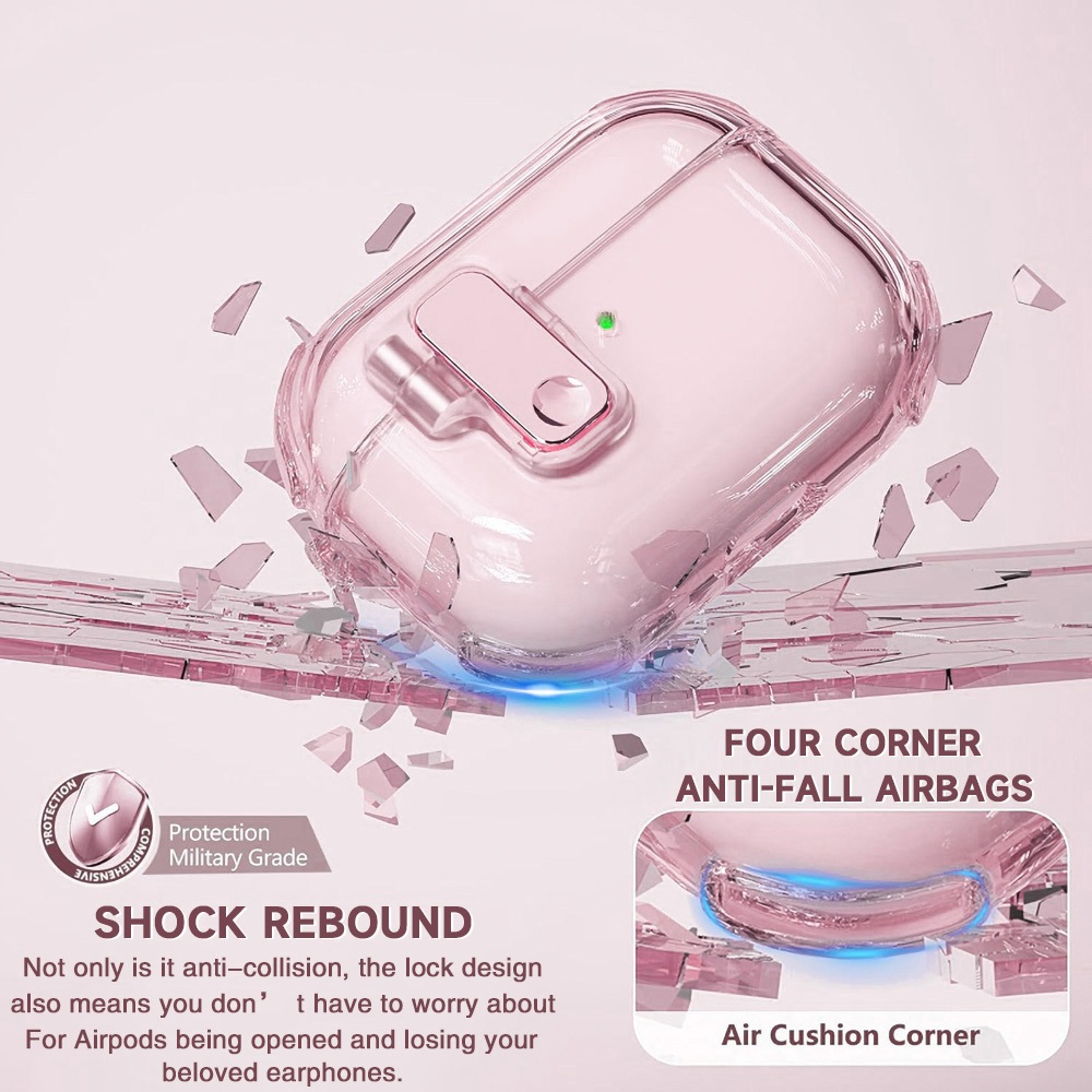 🔥ส่งจากไทย🔥เคส TPU ใสสำหรับ AirPods 1 2 3 Pro Pro2 4 กันกระแทกพร้อมคลิปพวงกุญแจ รูปที่ 8