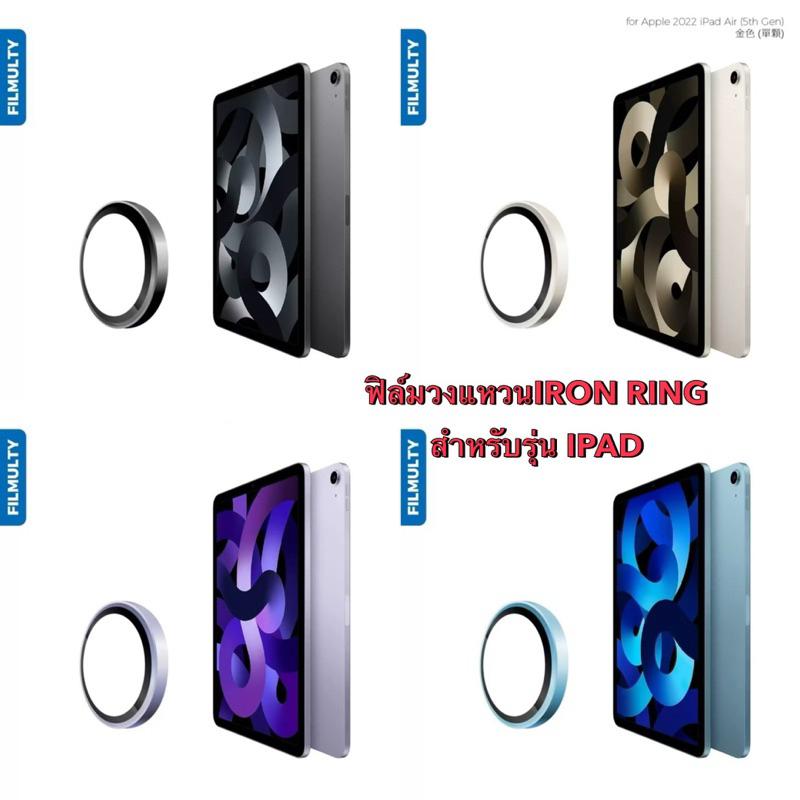 ฟิล์มวงแหวนIRON RING สำหรับรุ่น IPAD Gen11/Air6/Air7/Gen10/AIR6/AIR5/AIR4(2024)/ ตรงรุ่น กันรอยขีดข่
