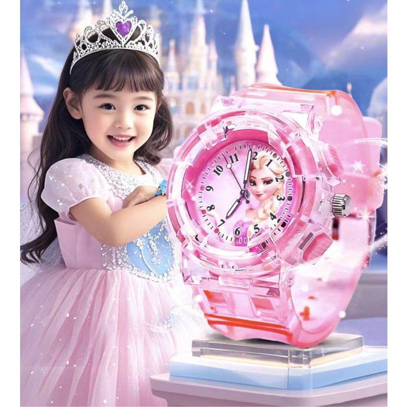 นาฬิกาเด็ก นาฬิกาข้อมือเด็ก นาฬิกาเด็กญ มีไฟ FROZEN แถมถ่านเพิ่ม1เม็ด