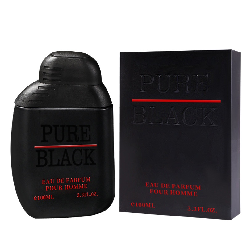 น้ำหอมผู้ชายแท้ PURE-BLACK EDP ขนาด 100ml น้ำหอมผู้ชายแพ็คเกจหนังไม้ สไตล์เท่ๆ คลู สดชื่น กลิ่นหอม น้ำหอมติดทนนาน
