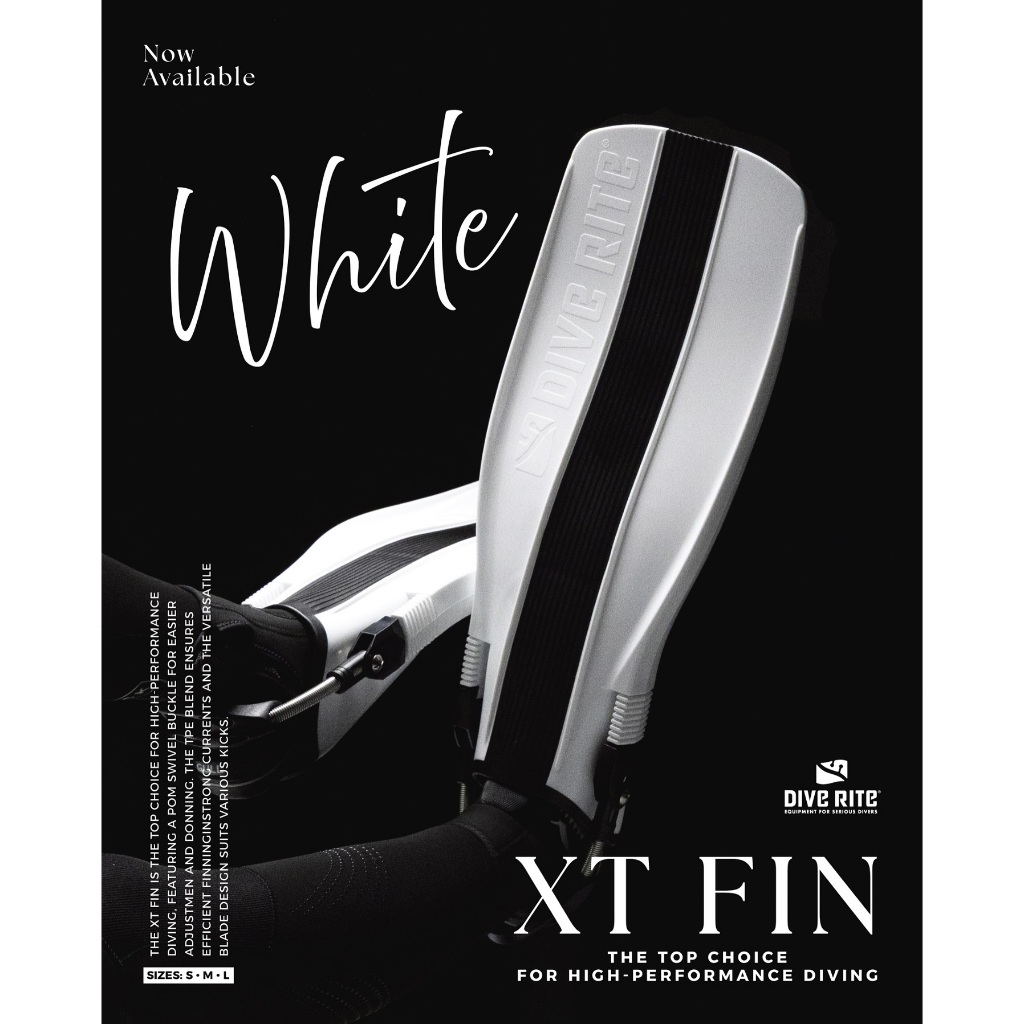 DIVE RITE - XT Fins สีขาว สีใหม่ - ตีนกบ - open heel fins - รูปที่ 2
