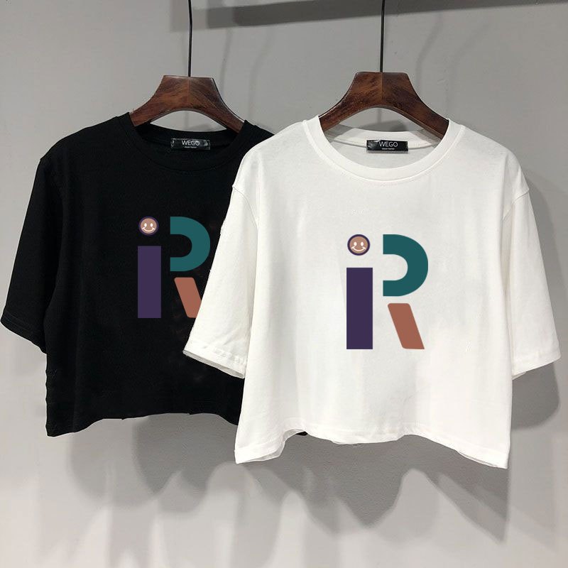 เสื้อครอปน่ารักสไตล์มินิมอล oversize เสื้อผ้าสาวอวบอ้วนไซส์ใหญ่ อก50 เสื้อยืดแขนสั้นผู้หญิงแฟชั่นฤดูร้อน ทรงหลวม เกาหลี