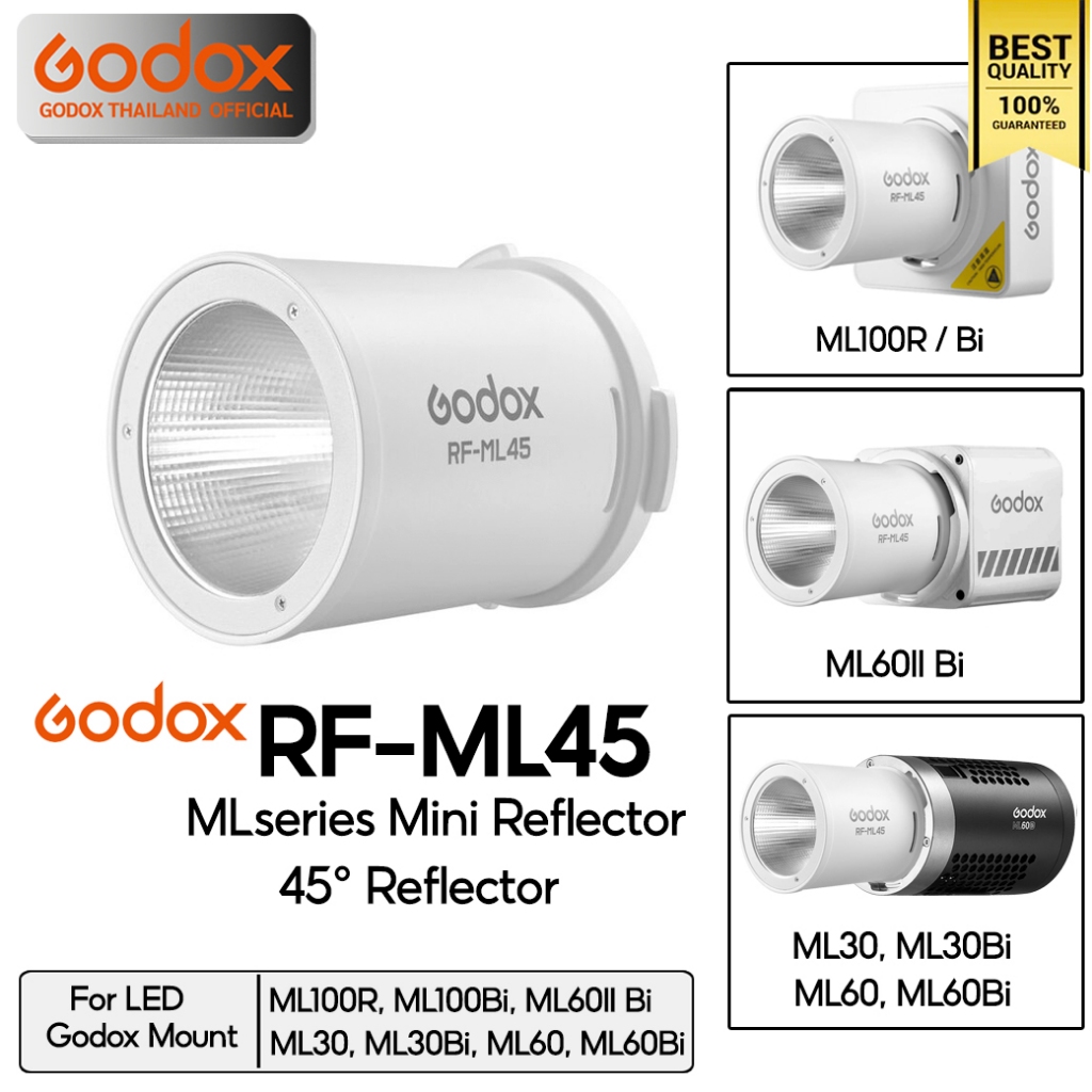 Godox RF-ML45 ML-series Mini Reflector 45° ( Godox Mount ) สำหรับ LED ML100, ML30, ML60, ML60II / Go