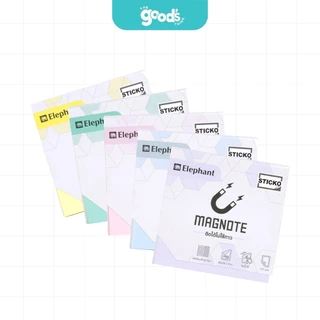 กระดาษโน้ตแม่เหล็ก ตราช้าง Magnote โพสอิท ขนาด 3x3 นิ้ว สีพาสเทล กระดาษโน้ต Elephant (จำนวน 1 แพ็ค)