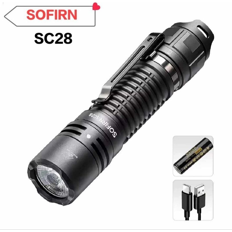 Sofirn SC28 XHP50D แสงไฟฉาย EDC ความสว่าง2800ลูเมน ชาร์จUSB C กันน้ำได้