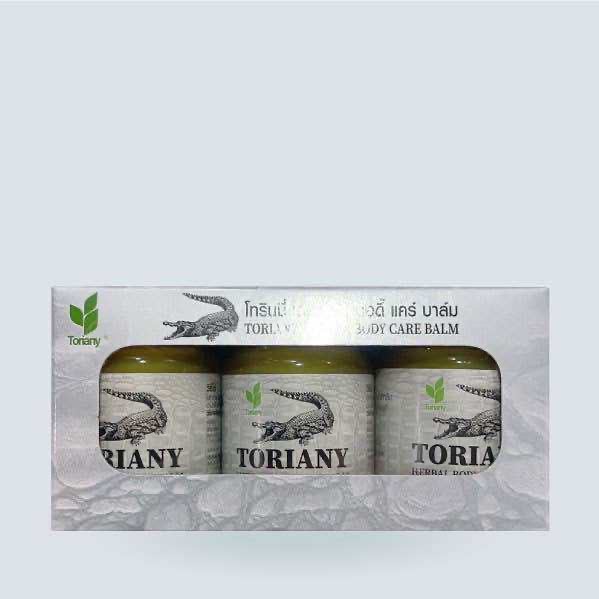 TORIANY HERBAL Crocodile Herbal Balm (30g*3pcs) เป็นยาใช้ภายนอก ใช้ทานวดผิวกาย ช่วยผ่อนคลาย