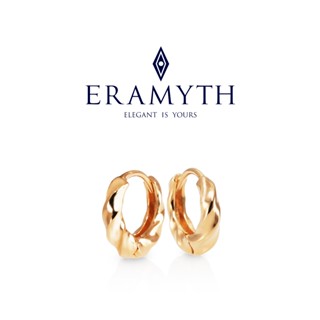 Eramyth Jewelry ต่างหูห่วง ทรงบิดเกลียว ขนาด 8mm ชุบโรสโกลด์…