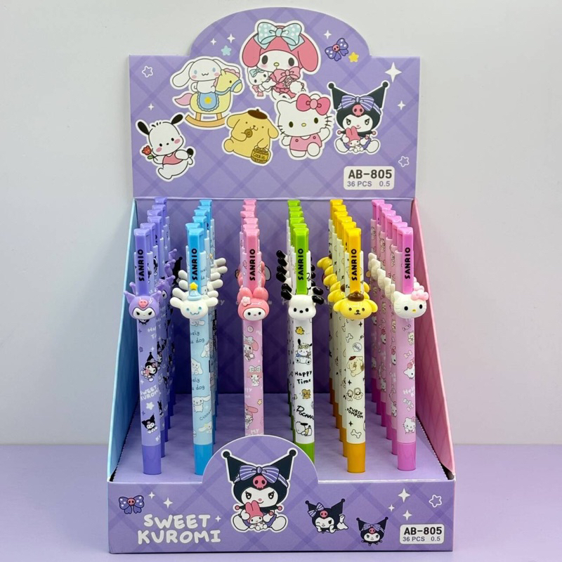 Sanrio ปากกาลูกลื่น หัวการ์ตูน หมึกดำ หัว 0.5 มิล AB-805