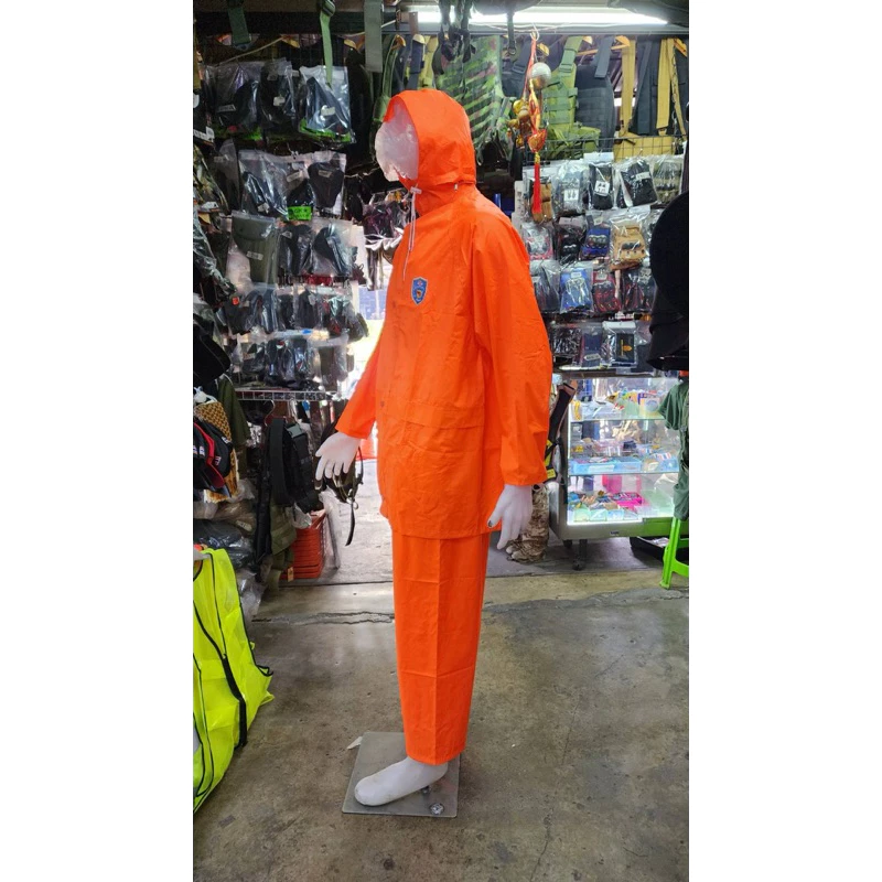 ชุดกันฝนเสื้อและกางเกง มีฮูดในตัว เนื้อผ้า PVC thumbnail 4