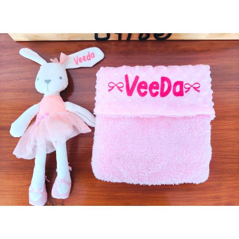 ผ้าห่มปักชื่อ -ราคารวมปักแล้ว *ปักแน่นผ้าไม่ย่น* - รูปที่ 3