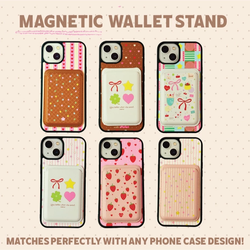 *เติมของแล้ว มีลายใหม่✨* Magnetic Wallet Stand ซองแปะหลังเคสแม่เหล็กใส่บัตร/ตั้งได้ thumbnail 4