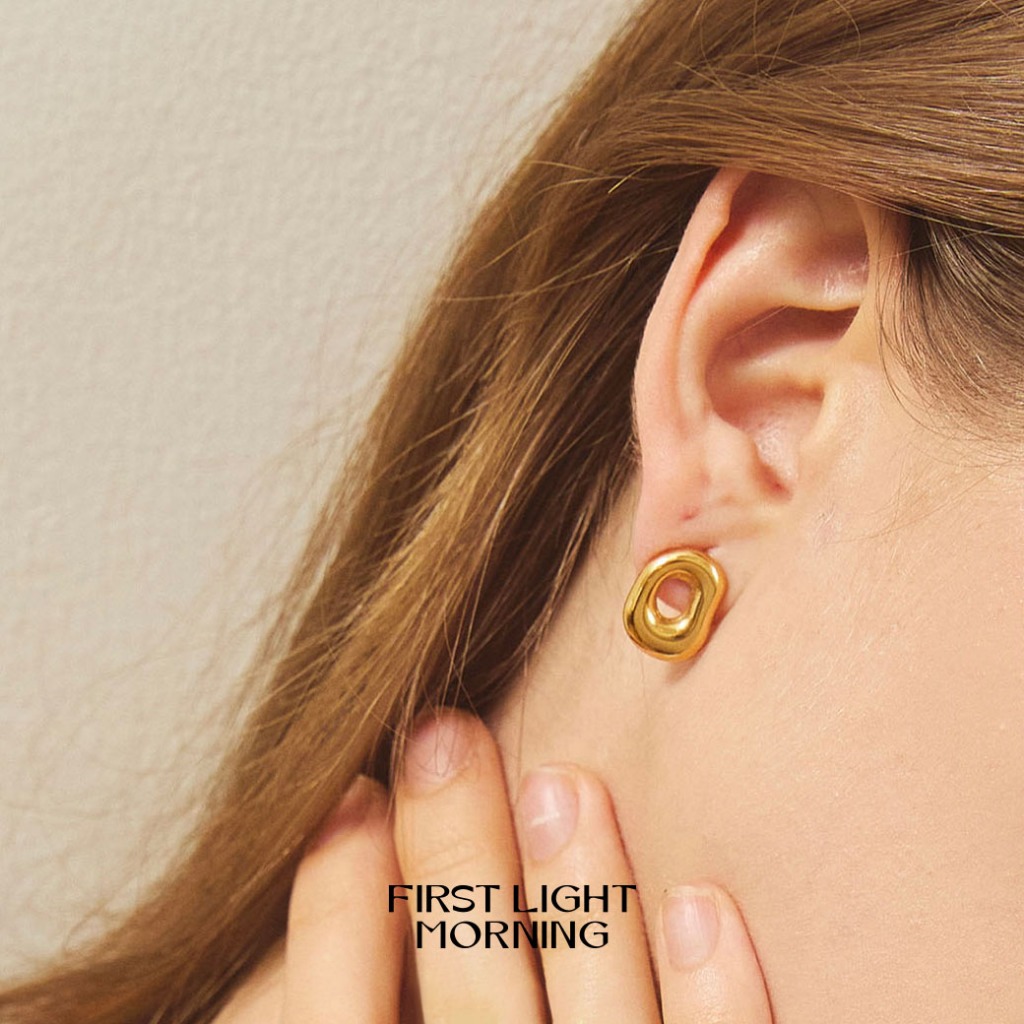 First Light Morning : France Earrings  - Stainless Steel ต่างหู mimimal - รูปที่ 4