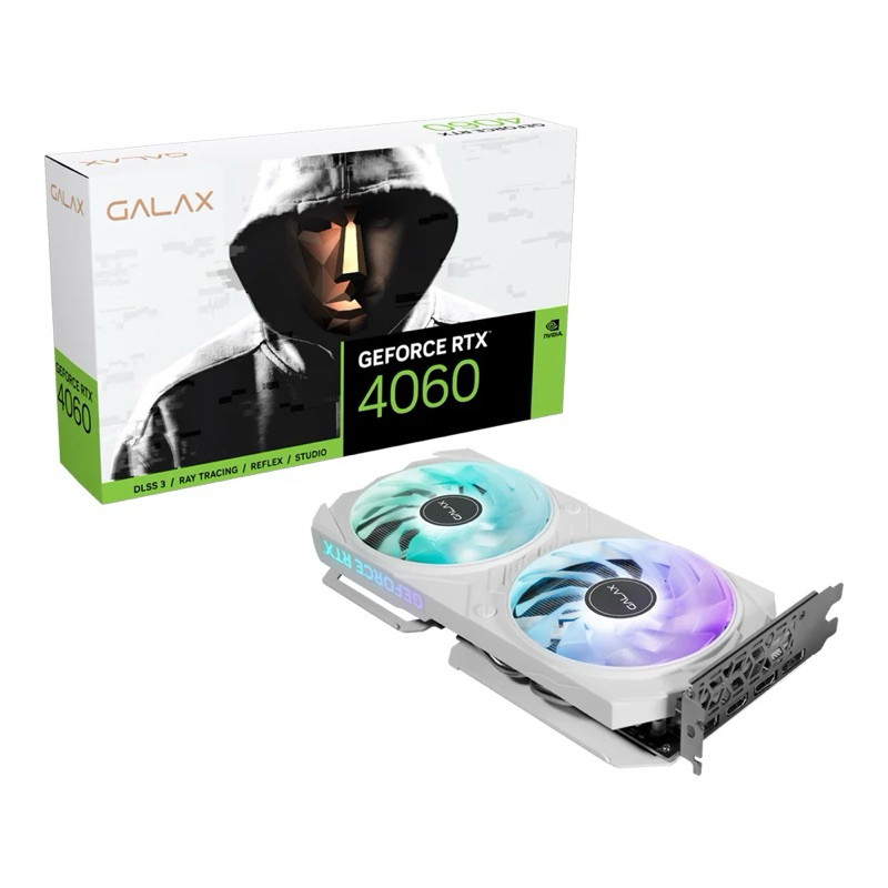 VGA GALAX RTX4060 EX WHITE 1-CLICK OC 8GB (การ์ดจอมือสอง)
