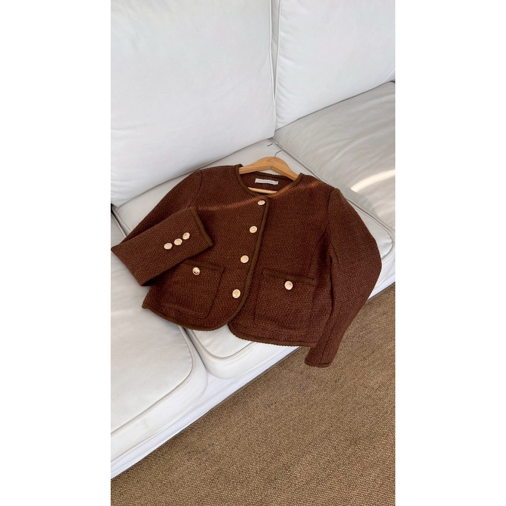 TOPBASIX - THE SIGNATURE JACKET เสื้อคลุมผ้าทวีตแขนยาว รูปที่ 3