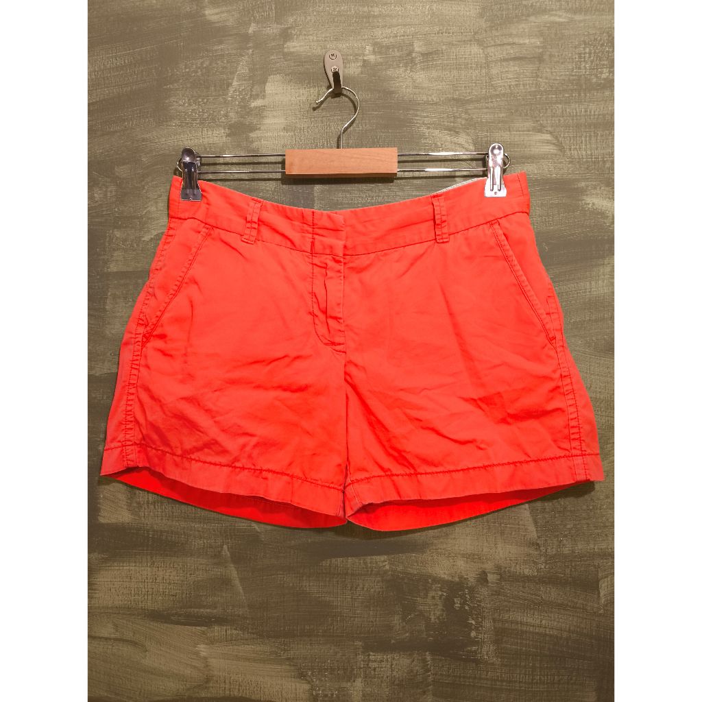 J.CREW Salmon Pink Color Shorts 100% Cotton Chino BROKEN-IN Size 4 (มีหนึ่งรูด้านหลังขวา สีเฟด)