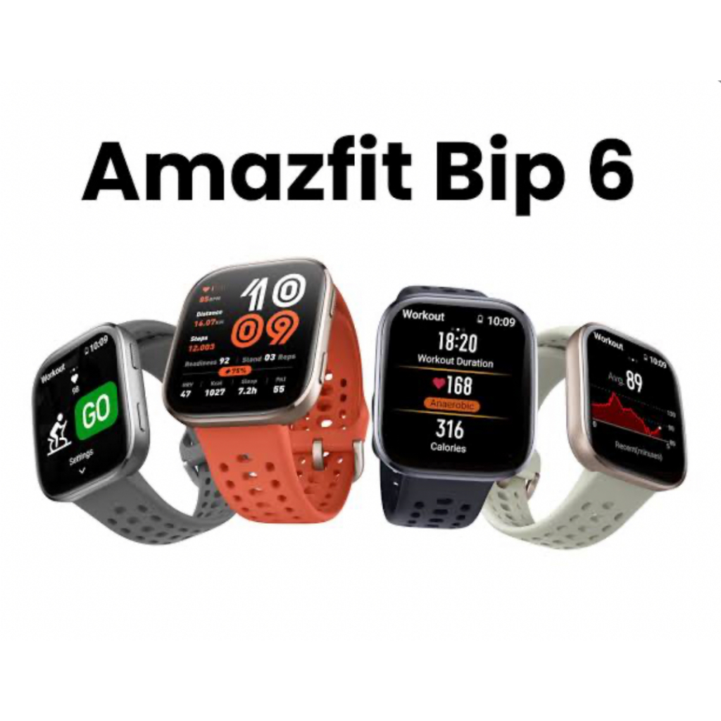 Amazfit Bip 6 Smartwatch สมาร์ทวอทช์ ขนาด1.91นิ้ว โหมดกีฬา 140+ BioTracker™ ตรวจจับสุขภาพ 24 ชม. GPS แม่นยำ