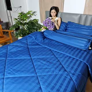 ผ้าปูที่นอน สูง12นิ้วขายแยก ไม่มีปลอกหมอนหนุน แบบสีพื้นลายริ้ว ทอ500เส้นด้าย