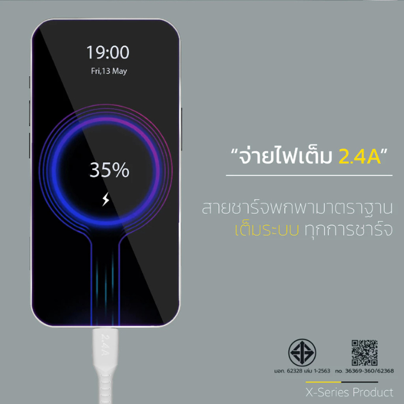 ENYX สายชาร์จ C-1X ชาร์จเร็ว Fast Charge USB Cable to L/Micro USB/Type-C 2.4A ชาร์จไว สายชาร์จ C1X ชุดชาร์จ S-1xr - รูปที่ 2