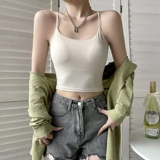 เสื้อสายเดี่ยวสายเล็ก B-082 ทำให้อกทรงสวย มีฟองน้ำในตัว สายเดี่ยวแฟชั่น สไตล์ชิคๆ วินเทจ