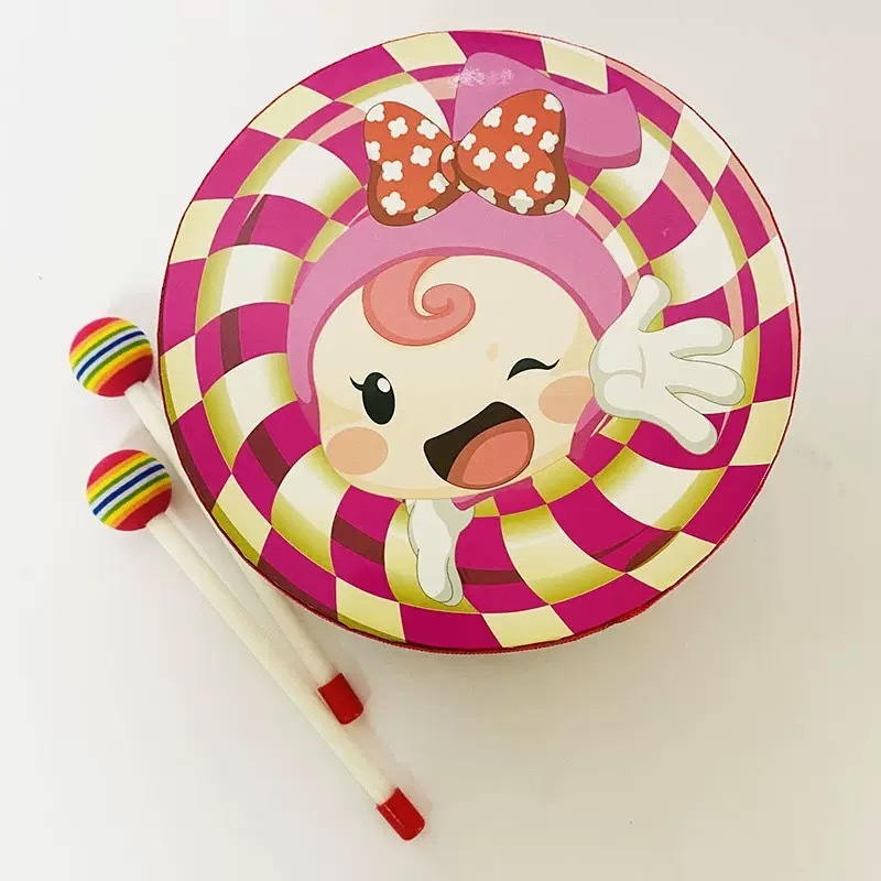 8 นิ้วกลองไม้เด็กมือกลองปฐมวัยเครื่องดนตรีดนตรีของเล่นเด็กการศึกษาใหม่